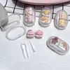 Contacts Lens Accessoires Kawaii Contact Lens Care Box Portable Lens Case compact Lens Container D240426