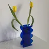 Vasen einzigartige wellige Form Blume Vase moderne Acrylspiegel dekorativ