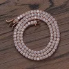 Diamond VVS Rose Gold Pure 925 Sterling Silver 2mm Wholesale Tennis Moissanite Chain Link Halsband