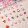 3d mignon carton animal kawaii charmes de nail de résine acrylique