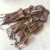 Sjalar stripe linne lin tassel halsduk kvinnor foulard sommar resor lång sjal lady elegant hijab 60*200 cm d240426