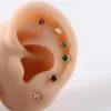 Paire de goujons 24k plaqués en or naissance de naissance CZ Gem Ear Helix Tragus Cartilage Boucles d'oreilles Piercing Professionnel pour la boucle d'oreille bijoux D240426