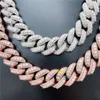 Hip Hop Jewelry 20mm Vvs Moissanite Diamond Iced Out 925 Silver Moissanite Cuban Link Chain Necklace