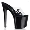 Slipare Laijianjinxia Crystal Slipper 20CM Ultra High Heels Transparent vattentät cool böter med stora gårdar Kvinnor skor