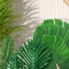 Dekoration 21st Tropical Palm Leaves Summer Montera Artificial Silk Turtle Leaves For Home Hawaiian Luau Beach Wedding Party Decor