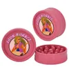 Smoking Shop CNC -tanden filter Net 56 mm Twee lagen blikje kunnen plastic rook malen roze dame -apparaatrooster