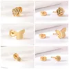 Stud AOEDEJ 2PCS Gold Color Studs Earring for Girls Fashion Butterfly Moon Ear Stud Crystal Zircon Helix Conch Jewelry Gift for Her d240426