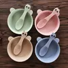 Dinnerware Sets Baby Feeding Tableware Set Eco-Friendly Toddle Plate Dish Children Dishes Kids Anti- Training Bowl Spoon