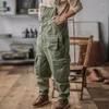 Herenbroek retro Amerikaanse katoenen overalls slabbetjes los wassen jumpsuit bretels vier seizoenen volledige lengte baggy