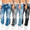Men's Jeans Fashionable classic mens jeans blue and black high-end loose leg pants business and leisure brand mens work clothes mens straight jeansL2404