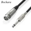 Microfoons BoCara 1/4''jack 6,5 mm mannelijk naar XLR vrouwelijke microfoon mono kabelfolie+gevlochten afgeschermde 1,8 m 3m 5m 10m
