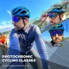 Solglasögon Ultralight Sport Red PhotoChromic Cycling Solglasögon UV400 Protectionafe Eyewear Glass för män Kvinnor MTB Vandringsglasögon