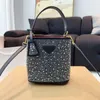 Louls Vutt 24SS Shine Luxury Women's Bag Sac épaule Bling Femme's Designer Rhindiamonds Bucket Handbag Sac Bling Sac Crossbody P