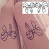 Transfert de tatouage Dark Line Butterfly Stickers tatouage Autouettes mignons Tatouages sexy pour femmes Fake ARM BRAU CHIGH CORPS ART TATTOOS TEMPORARY 240426