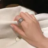 Merk sieraden originele v gouden vergulde mijin caleidoscoop ring brede plaat polijsten perfecte hoogwaardige details op hun plaats