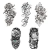 Tattoo Transfer 5PCS Wolf Lion Waterproof Temporary Tattoo Sticker Tiger Rose Flower Dragon Snake Skull Animal Body Art Arm Fake Tatoo Men Women 240426