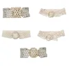 Gürtel Vintage Perlen -Taillengürtel Perle Elastizbund für Strassstressstein