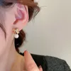 Stud -oorbellen schattig gouden kleur kruis voor vrouw cadeau imitatie Pearl dames mode -sieraden 2024