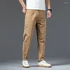 Men's Pants Cotton Men Plus Size 48 46 44 42 Elastic Wine Red Blue Black Casual Trousers Loose Stretched Chino Straight Male Clothing