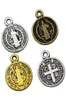 Medalla San Benito Charms Memorabilia Nursia Patron Medal Charm Pendants Pendants Gold/Bronze/Silver 3colors 13x10 mm L1650 100pcs/LOT1020199