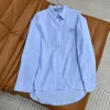 Women's Blouses Shirts Designer 2024 Lente/zomer Nieuwe losse en modieuze casual schoudermouwen geborduurd polo nekhemd B2BC