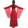 Red Stage desgaste as mulheres tradicionais chinesas hanfu bordando cosplay figurino de tex test traje antigo vestido de fada