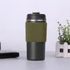Wasserflaschen Edelstahl Silikon Kaffeetasse Haus tragbares Auto Vakuum isoliertes Geschenk 450 ml