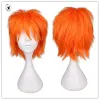 Perruques qqxcaiw court homme coiffure masculine Cosplay perruque orange noire bleu bleu haute température fibre de cheveux synthétique perruques