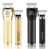Hårtrimmer LM-2033 Resuxi Cordless Professional All Metal Body Low Noise Electric Clipper 2-i-1 Set med Mens Travel Bag Q240427