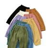 Pantaloni per bambini e ragazze pantaloni di lino in cotone casual pantaloni elastici pantaloni harem estivi pantaloni bloomer joggersl2404