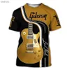 Men's T-Shirts Guitarsax Rock Jazz Summer 3D Harajuku Print Fashion Street Hip-Hop Art Mens And Womens Round Neck Short Sleeve T-shirt TopsXW