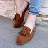 Casual Shoes Plus Size Rivet Tassel Low Heel Sewing Wood Grain Thick Breathable Summer Pumps 2024