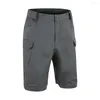Men's Shorts Men Outdoor Elastic Fiber Pants Durable Training With Multiple Pockets Zipper Closure For Active