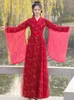 Red Stage desgaste as mulheres tradicionais chinesas hanfu bordando cosplay figurino de tex test traje antigo vestido de fada