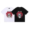 Diseñador Classic Wind Rose Calavera Carta impresa Algodón Camiseta de manga corta Hombres y mujeres Top