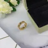 تصميم العلامة التجارية Van Signature Ring v Gold Plated Mijin Female 18K Grass Lucky Kaleidoscope Ball المجوهر