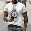 T-shirts pour hommes T-shirt pour hommes rétro à manches courtes à manches courtes à manches courtes à manches courtes 3D Print Top of the Line T-shirt HOMMING HOMMING Clothing Casual Street ClothingXw