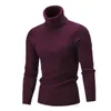 Herren lässige Pullover 5 Farben gerippte Schildkrötenhals Pullovers Langarm solider Pullover für Herbst und Winter