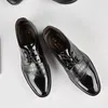 Casual Shoes Men Leather 2024 Lace Up Formal Attire Business Flat Bottomed Fashionable Thick Sole Anti Slip Comfortable