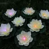 Kwiaty dekoracyjne beżowy lotos kolor led nocne światło sztuczne wodoodporne światłowód wznoszący się pływające głowice kwiatowe liliowe dekoracja przyjęcia weselnego