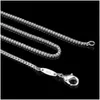 Kettingen 1,4 mm 925 Stamped Box-ketting Ketting Sterling Sier voor mannen Women Fashion Lobster Clasp Fit sieraden Making 16 18-24 Drop Deliv DHPX7