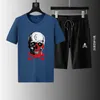 Summer Mens T-shirt Shorts 2 pièces SetS de concepteur à manches courtes Décodage de plusieurs couleurs T-shirts T-shirt à cou rond blanc noir blanc pour hommes