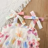 Robes de fille Été bébé fille fille bracelet de fille pleine de fleur de fleur en mousseline de mousseline robe enfant robe