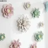 Figurines décoratives Agmsyeu simple et créatif en trois dimensions Lotus Magnolia Mur décoration salon chambre