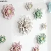 Decoratieve beeldjes Agmsyeu Simple en Creative Three-Dimensional Lotus Magnolia Wall Decoration Living Room Slaapkamer TV Achtergrond