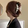 Haarclips Barrettes Koreaanse vrouwen meisjes plastic haarklauwen nieuwe mode klauw clip hoofddeksels grote imitatie parel mode ornament haaraccessoires 240426