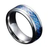 Rostfritt stål ring Celtic Dragon Inlay Comfort Fit Mens Wedding Band för män Storlek 7138482658