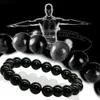 Obsidian Obsidian Natural Stone Bracciale per perdita di peso Yoga Energia Anti ansia Trattamento per sfere allevamenti di gioielli elastici