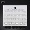 Stud fuyo 12 pairs White Simulated Pearl Earrings Set For Women Jewelry On Ear Ball Stud Earrings kit Bijouteria brincos Bijoux d240426