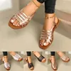 Scarpe casual 2024 Summer Women Sandals Fashion Hollow Out Roman per Gladiator Open Toe Beach Flat Ladies Plus Taglia 43